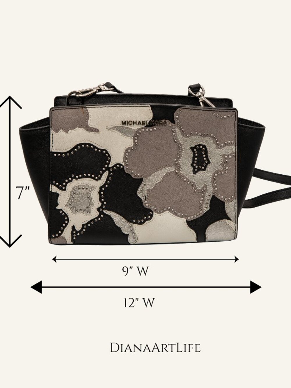 Michael Kors Floral Studded Applique handbag NWOT